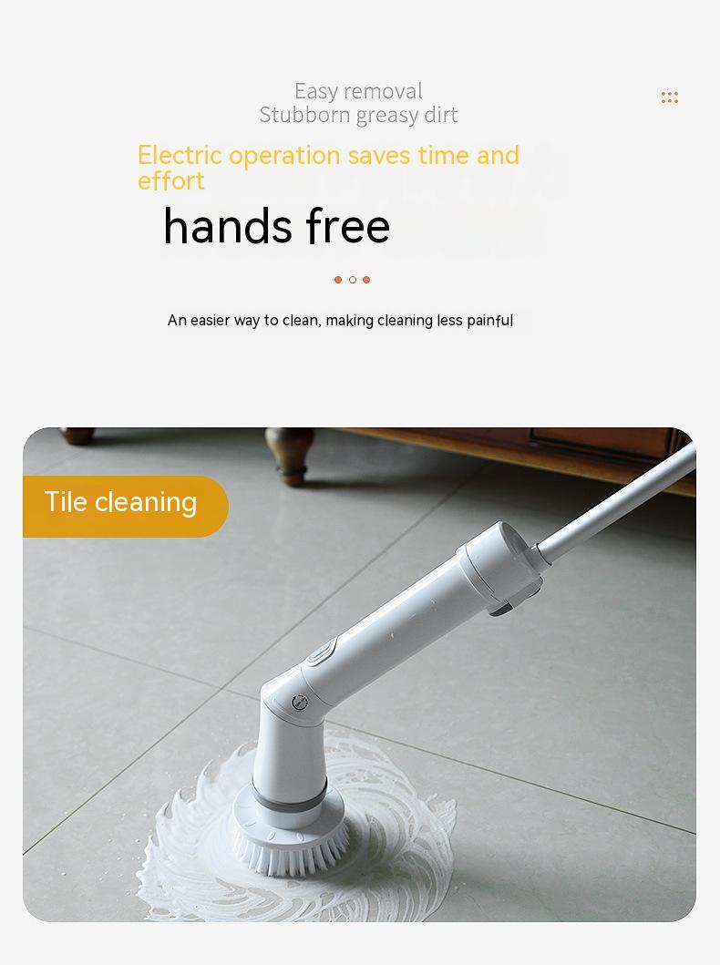 Electric Scrubber Cleaning Wall Long Handle Elbow Telescopic Multifunction Cleaning Brush